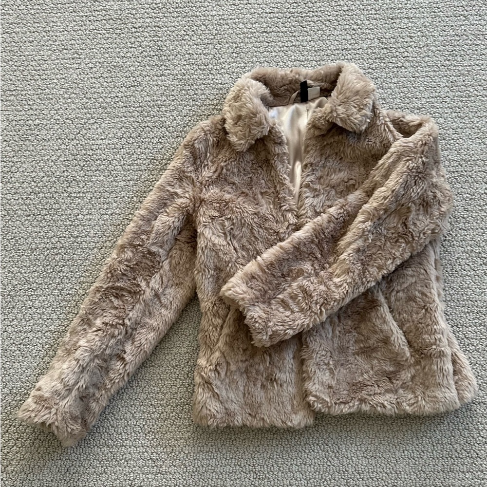 H&M Faux Fur Jacket- Tan